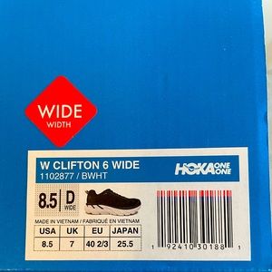 Hoka One One W Clifton 6 -Worn twice  Sizes USA 8.5 UK-7, EU-40 2/3, Japan 25
